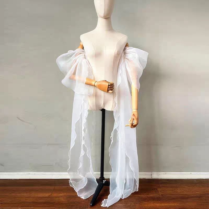 Wedding Dress Supply - Bridal Sleeve Organza Detachable Fluffy Long