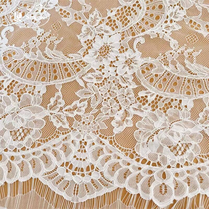 Wedding Dress Supply - 3Meter. Handmade border embroidery lace fabric