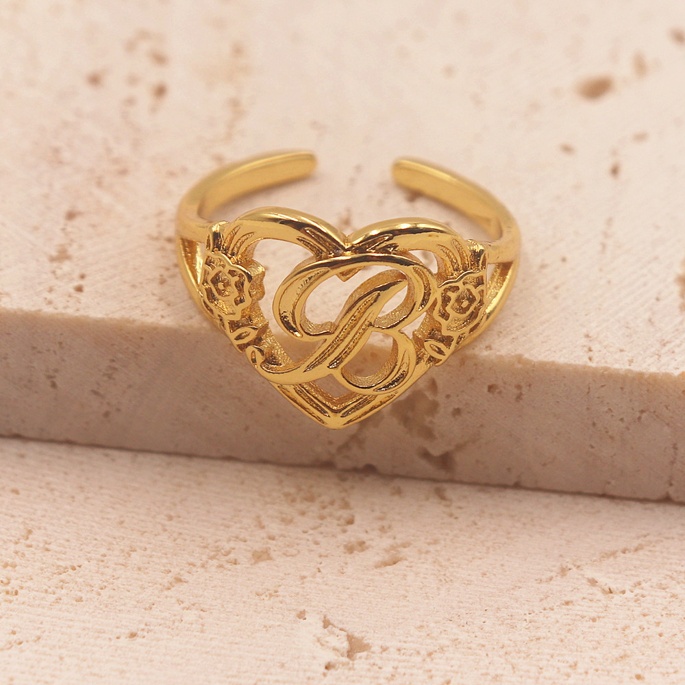 Gold Personalized Initials Hea - Wedding Z ulasan dan harga