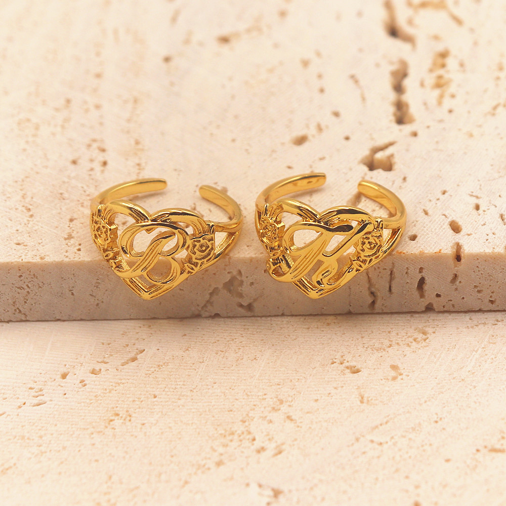 Gold Personalized Initials Hea - Wedding Z ulasan dan harga