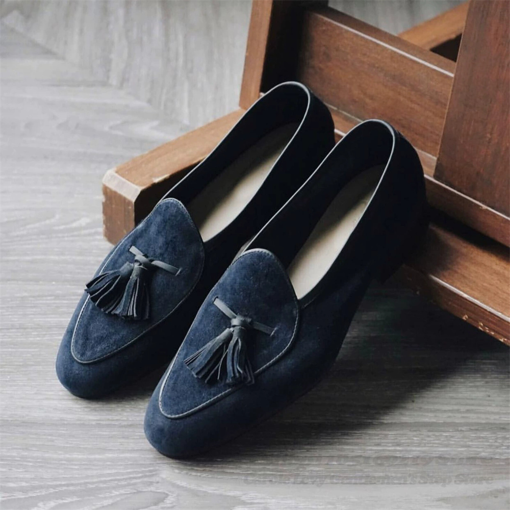 Tassel Decor Men Loafers Navy  - Wedding Dress Supply ulasan dan harga