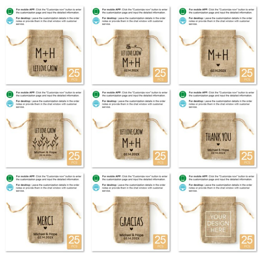 25PCS-Personalized Burlap Wedd - Wedding Supply List ulasan dan harga