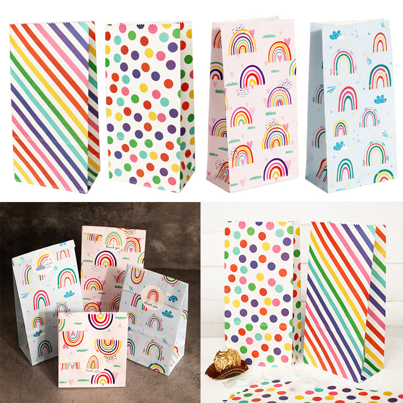 Small Paper Bags Rainbow Print - Wedding Event Supply ulasan dan harga