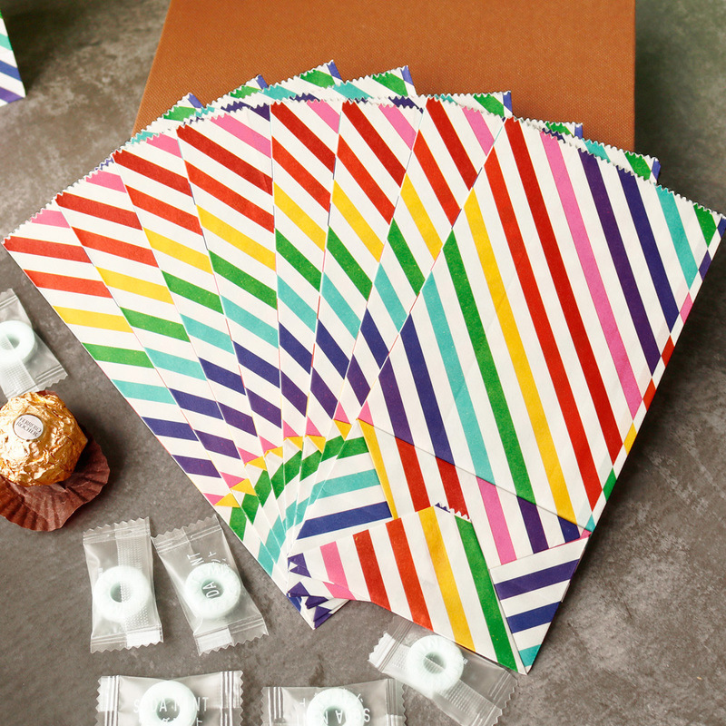 Small Paper Bags Rainbow Print - Wedding Event Supply ulasan dan harga
