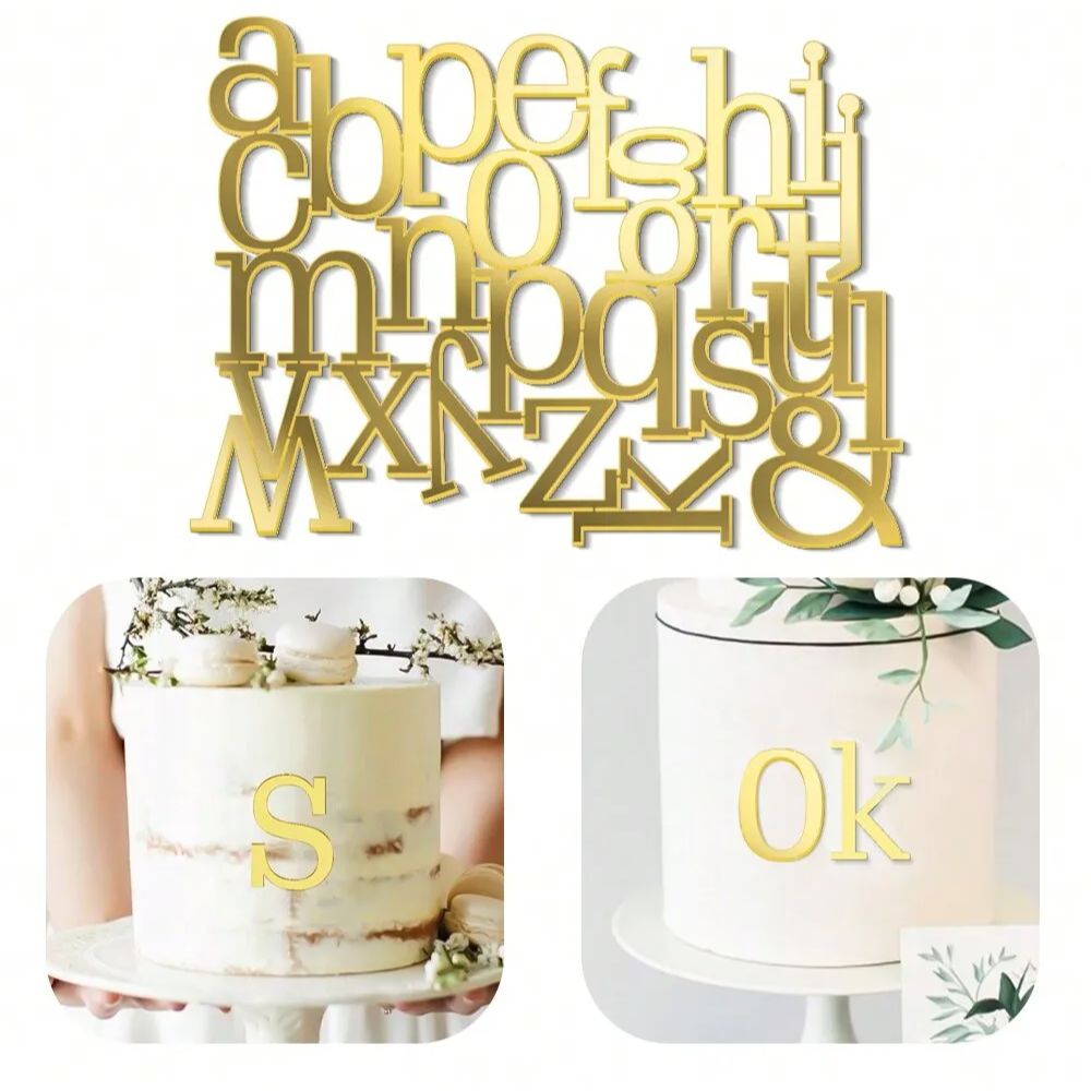 1set Golden Mirror Acrylic A-Z - Wedding Z ulasan dan harga