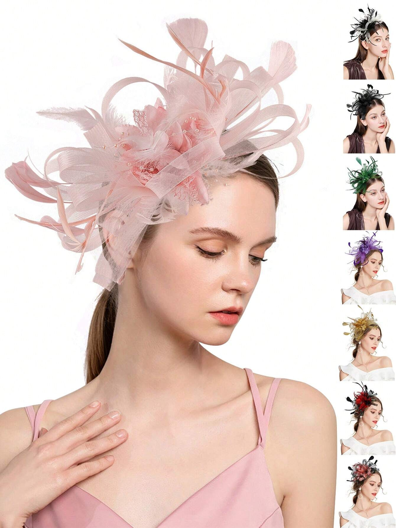 1pc Fascinator Headband With F - Wedding Dress Supply ulasan dan harga
