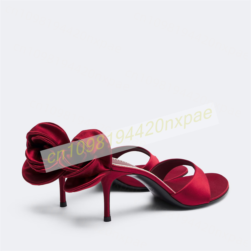 Women Red Satin Thong Mule San - Wedding Dress Supply ulasan dan harga