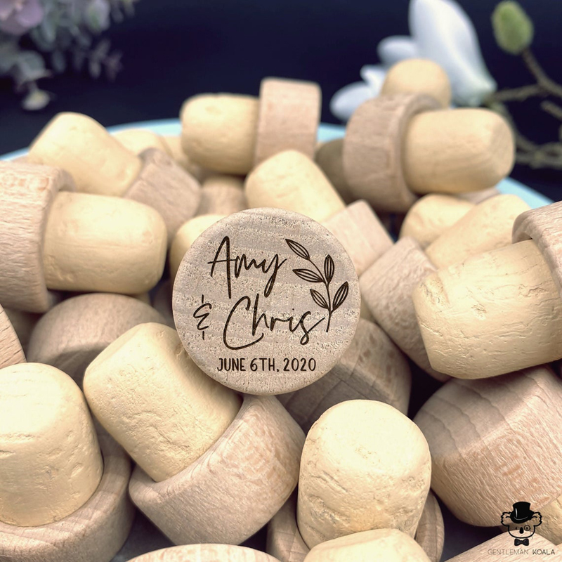Customized Wood Wine Stopper W - Wedding Supply List ulasan dan harga