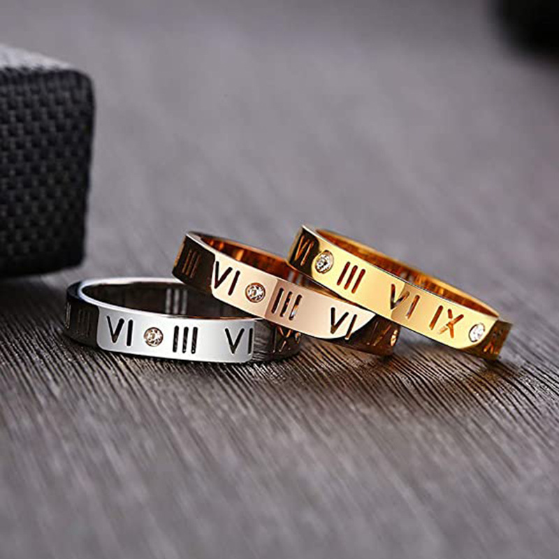 Hollow Roman Numeral Ring Stai - Wedding Z ulasan dan harga