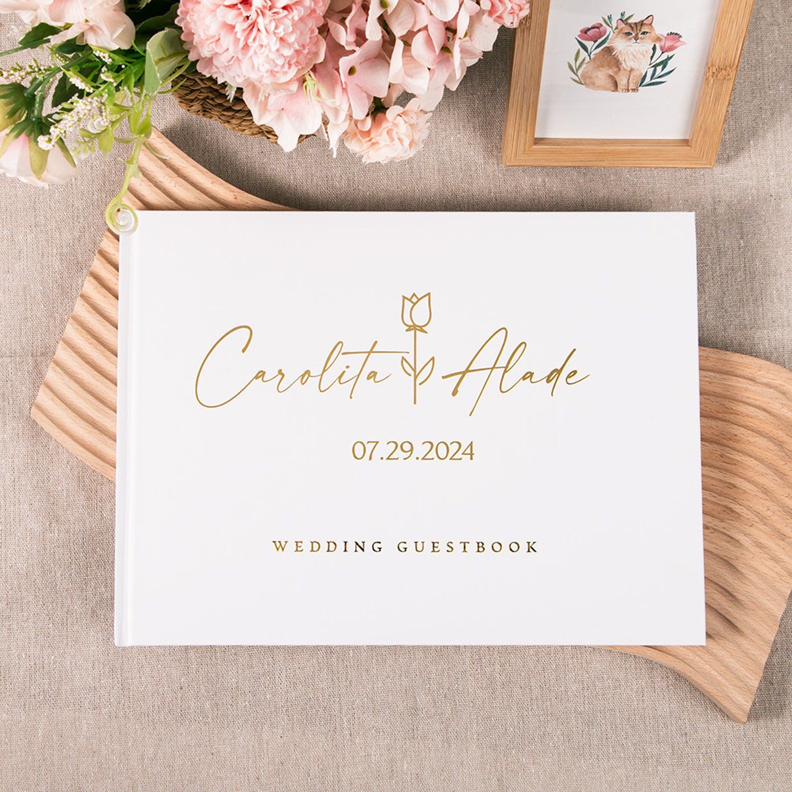 Custom Wedding Guestbook Perso - Wedding Supply List ulasan dan harga